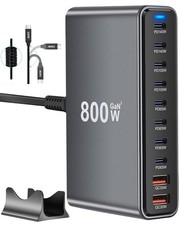 800W USB C Fast Charger Block, 10 Port USB Charging Station, GaN Pro Dual 1...