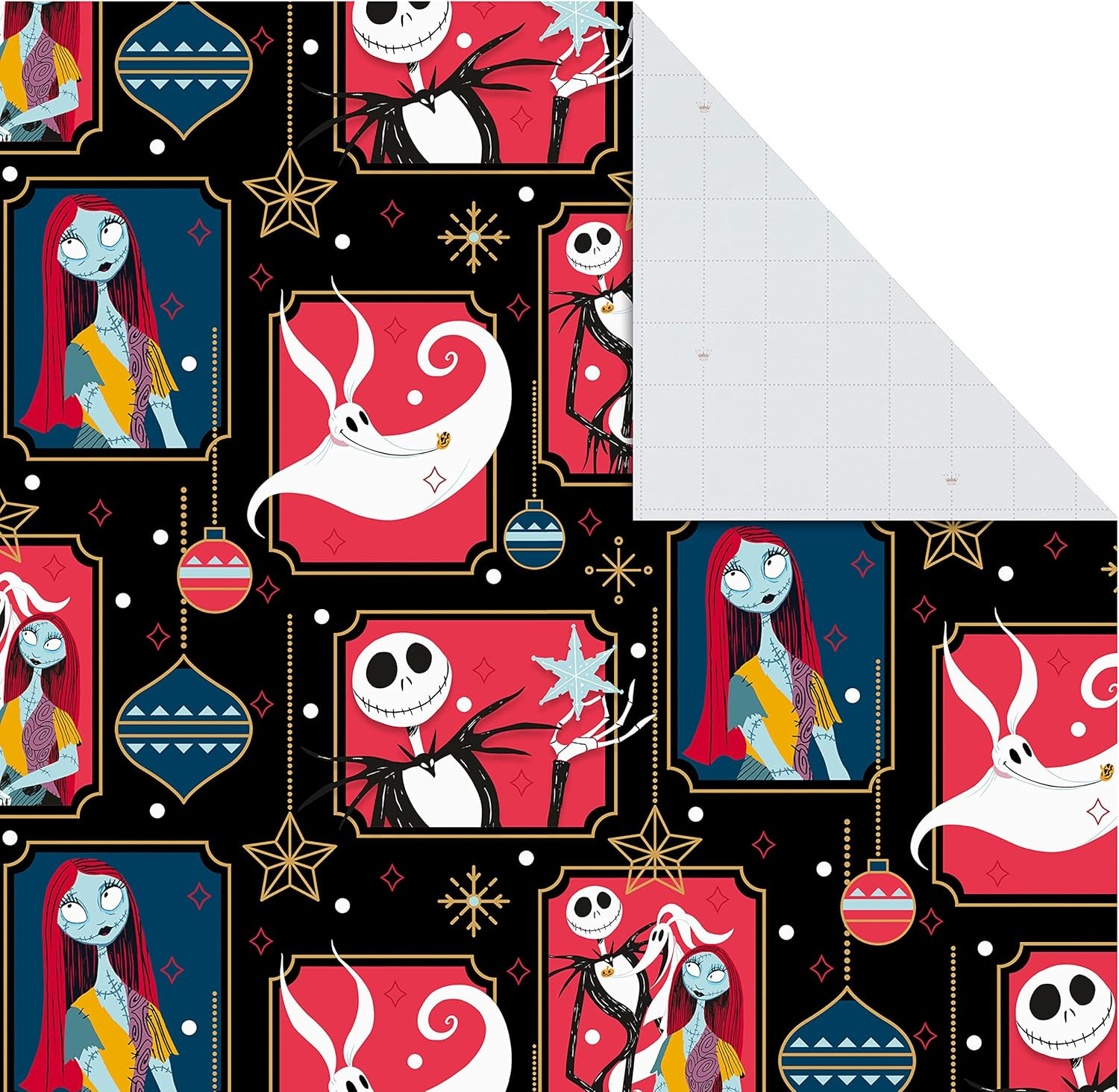 Hallmark Nightmare before Christmas Flat Wrapping Paper Sheets with Cutlines on