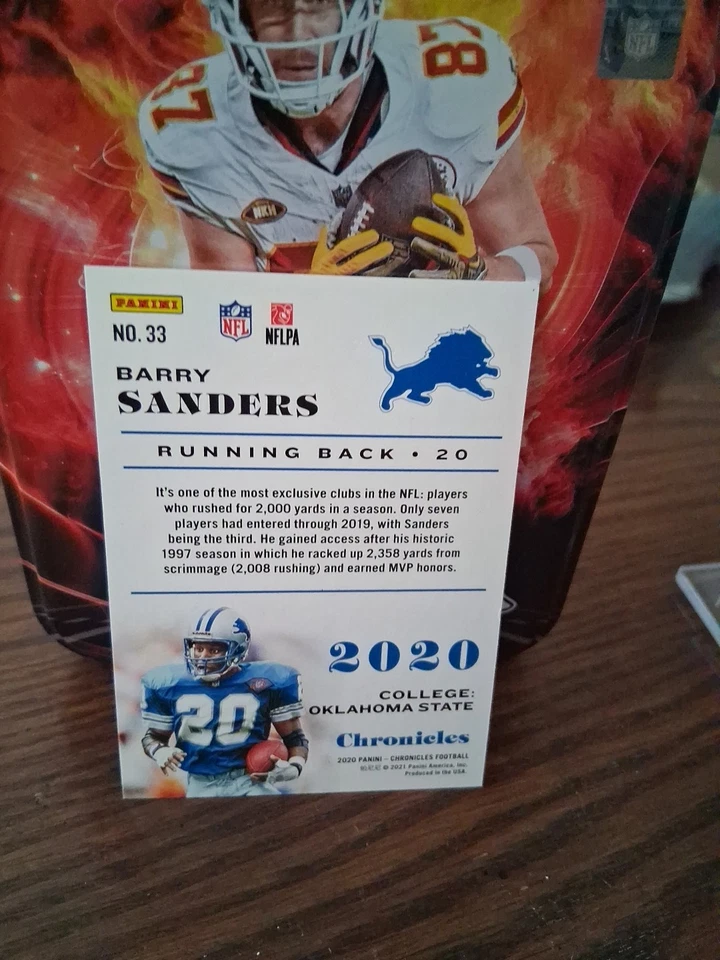 2020 Panini Chronicles - Barry Sanders #33 /99 - Image 2 of 3
