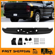 Black Rear Step Bumper Assembly For 2003-2008 Dodge Ram 1500 2500 3500 02-09