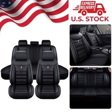 For Honda Civic Sedan Black Full Set Pu Leather Car Seat Covers Front Back Usa For Honda Civic Sedan Black Full Set Pu Leather Car Seat Covers Front Back Usa