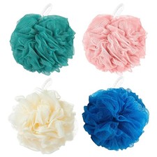 4 Pcs Loofah Sponge Shower Bath Sponges Mesh Balls Body Wash Back Scrubber