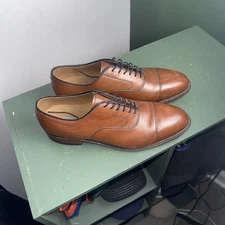 Johnston Murphy Cap Toe Melton Tan Calfskin Oxford Men's US 10.5 D/B