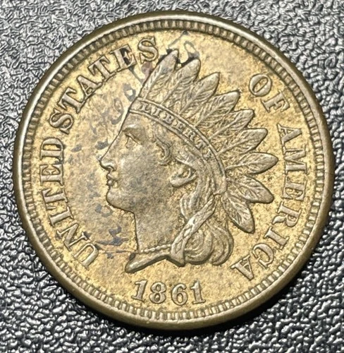 1861 Indian Head Cent 1c Better Date Penny AU Details With Luster