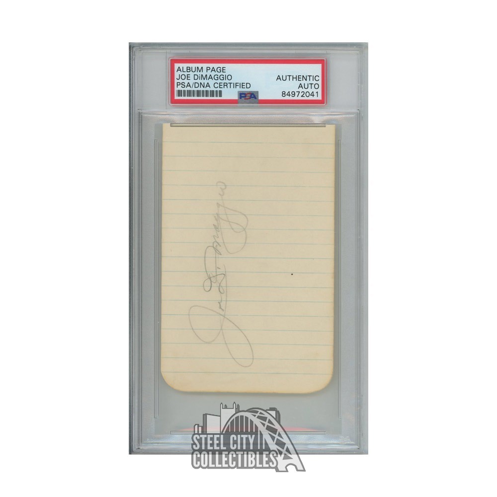 Joe DiMaggio Autographed Album Page - PSA/DNA