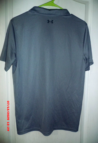 BOY'S UNDER ARMOUR GRAY SHORT SLEEVE POLO SHIRT~YOUTH SIZE X LARGE - Picture 2 of 2