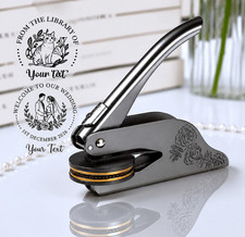 Custom Logo Stamp Embosser Personalized Library Book Seal Wedding Gift