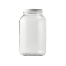 - 1 Gallon Jar with White METAL Airtight Lid Glass Canisters with Airtight