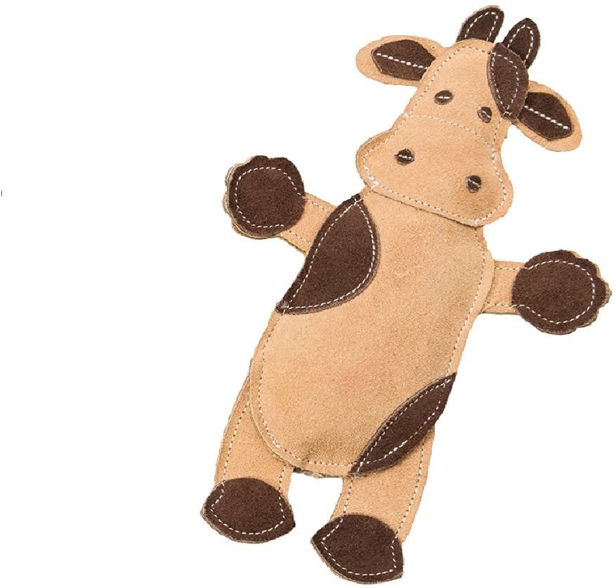 SPOT Dura-Fused Leather Barnyard Animals 11-Inch Dog Tug Toy (1 Assorted Toy)