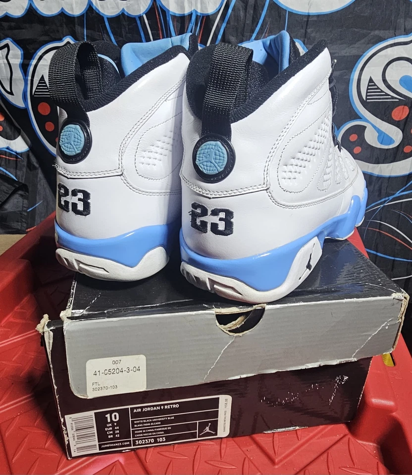 Air Jordan 9 Retro Azul Polvo (2010), talla 10 (302370-103) Usado Bueno. Foto 2 de 4
