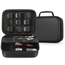 Hard Barber Accessories Case for Hair 10.6 x 7.8 x 3.1 inches, PU Black