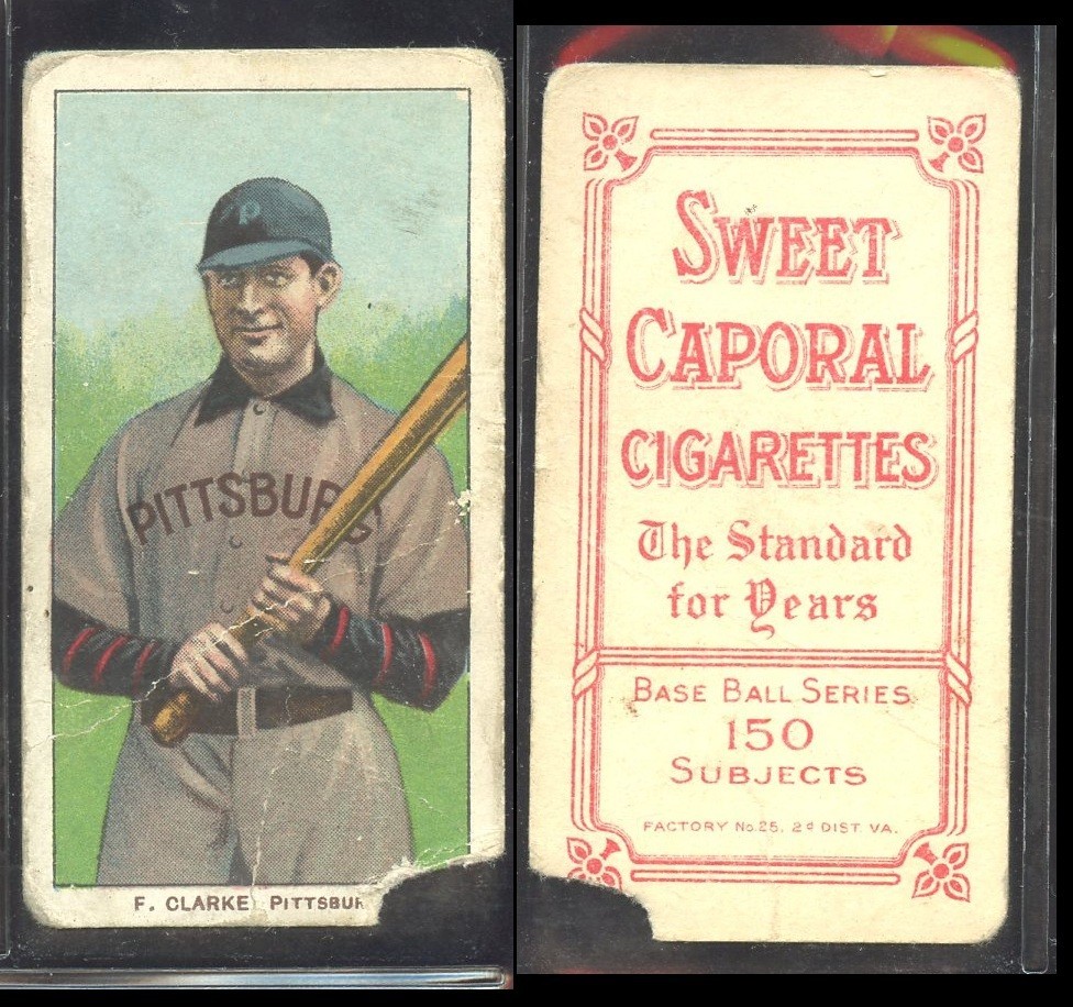 T206 Fred Clarke batting HOF ~~ PR condition ~~ Sweet Caporal 150/25 back