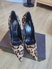 Gucci Leopard Calf Pony Hair Horsebit Pointed Pumps Heels 41 UK 8 Boxed Stiletto