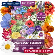 Wildflower Seeds Bulk 10000+, 1.06oz Butterfly Hummingbird Mix, 21 Variety Peren 212.08 per gallon