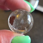 Quartz Crystal Specimen Mineral Sphere with Red Inclusion 24.8mm Display — photo 6