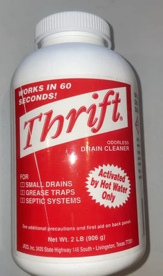 Thrift T-200 Drain Cleaner - 2 Pound Bottle (2 lb)