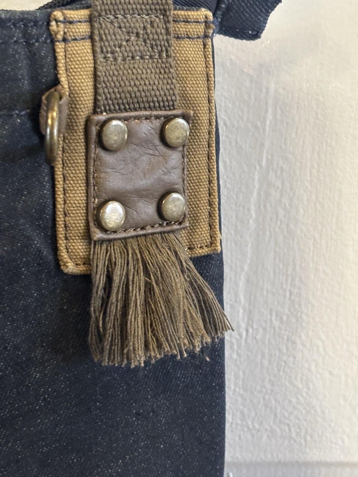 Chala Patch Messenger  Denim Canvas Adjustable Cr… - image 5