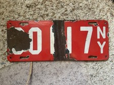 1912 New York Porcelain License Plate