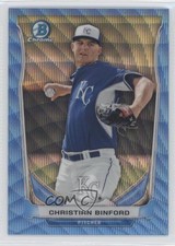 2014 Bowman Draft Top Prospects Chrome Blue Wave Refractor Christian Binford 3d5