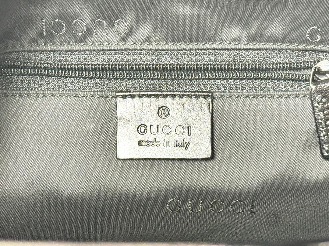 GUCCI Nylon Tote Bag Black Leather Trim Authentic Good Condition thumbnail 6