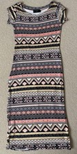AX Paris Aztec Ribbon Print Bodycon Dress - UK 8 