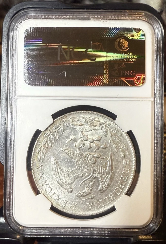 México Zacatecas 1886-Zs FZ 8 Reales NGC Cert BU Tarrant City, TX Plata Enterrada Foto 2 de 2