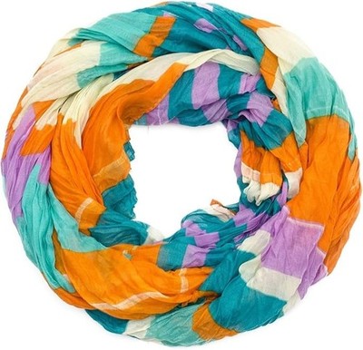 Loopschal leichter Schal Damen bunt gestreift weich Halstuch Tuch mehrfarbig
