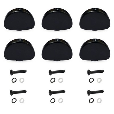 MAXCHEER 6PCS Metal Big Square Shape Guitar Tuning Peg Black Semicircle