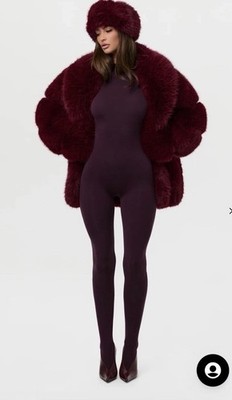 Women s Burgundy Mink Fur Coat