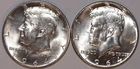 1964-D and 1964-P Kennedy Half Dollars - AU - #2344K50
