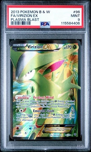 2013 Pokémon Plasma Blast Virizion EX Full Art Ultra Rare Holo PSA 9 96/101