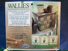 NEW Wallies Pre-Pasted Wallpaper Cutouts #12913 Pots of Garden Herbs Basil, Lav