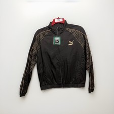 Puma Iconic T7 Metal Woven Full Zip Woven Jacket Womens Size L  70 Black