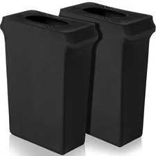 Windyun 2 Pcs 23 Gallon Black Spandex Stretchable Trash Can Cover 