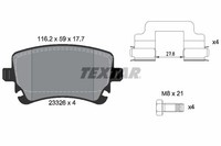 Textar 2332601 Bremsbelagsatz, Scheibenbremse FüR Audi VW