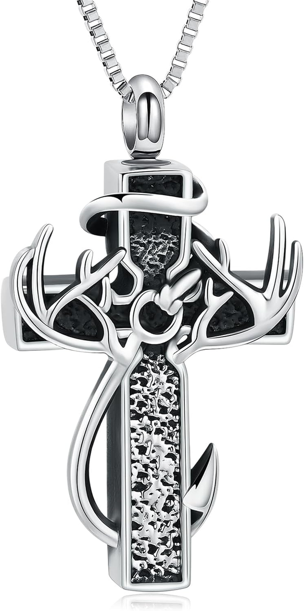 Cremation Urn Necklace Men's Jewelry Made From Ashes Deer