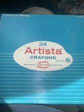 VINTAGE BINNEY  SMITH ARTISTA CRAYONS 8524 24 Peice Set In Box Rare