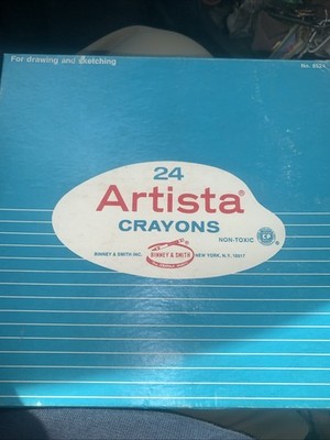 VINTAGE BINNEY & SMITH ARTISTA CRAYONS 8524 (24 Peice Set) In Box Rare