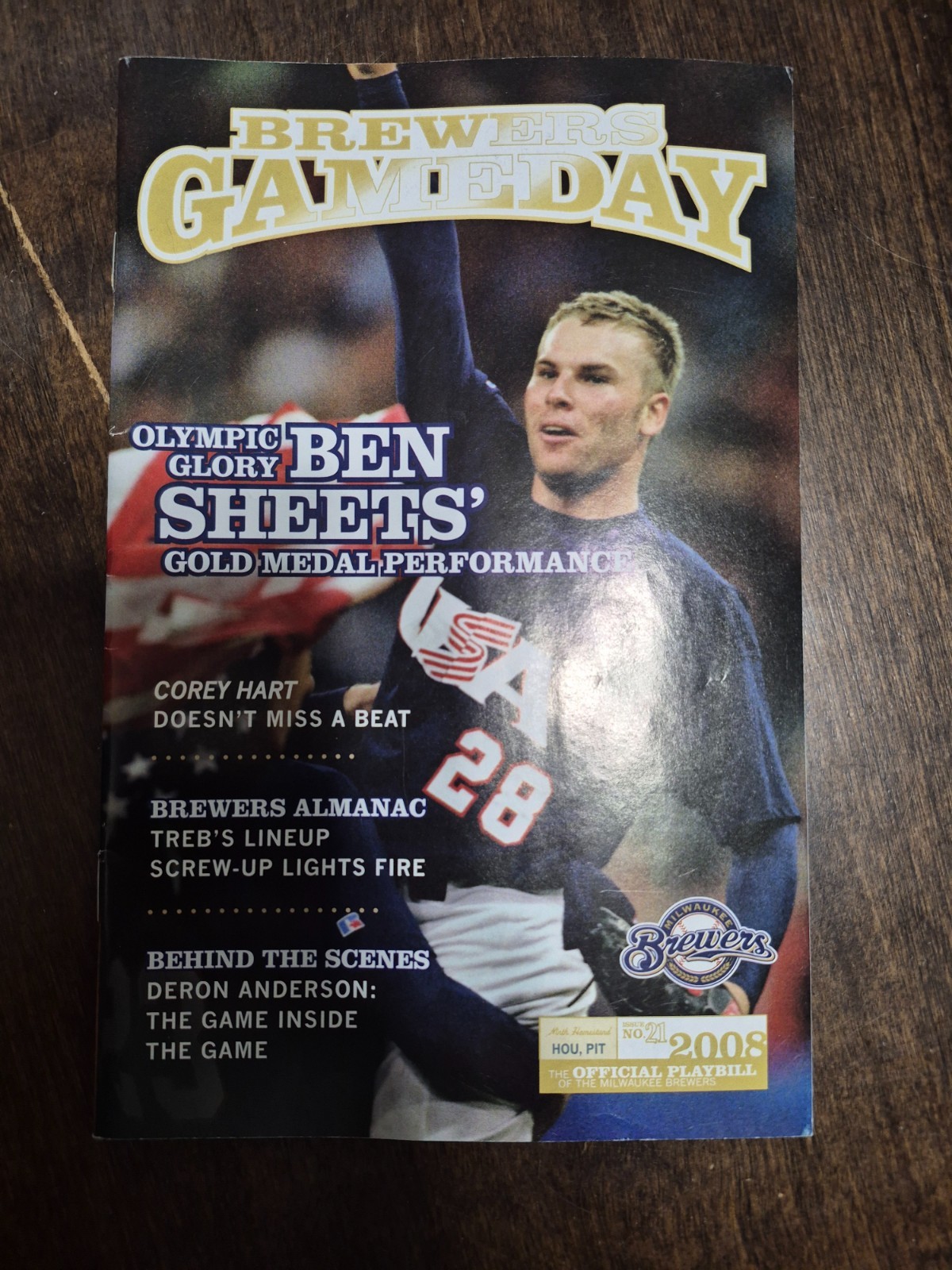2008 Milwaukee Brewers Gameday Program Issue #21 Ben Sheets