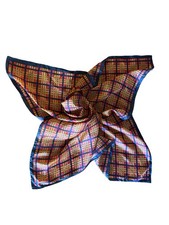 Vintage Black  Red Large 100 Silk Scarf Gold Plaid