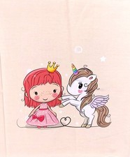 Stoff Jersey Panel süßes Einhorn Prinzessin Kinderstoff Nähen Kinder