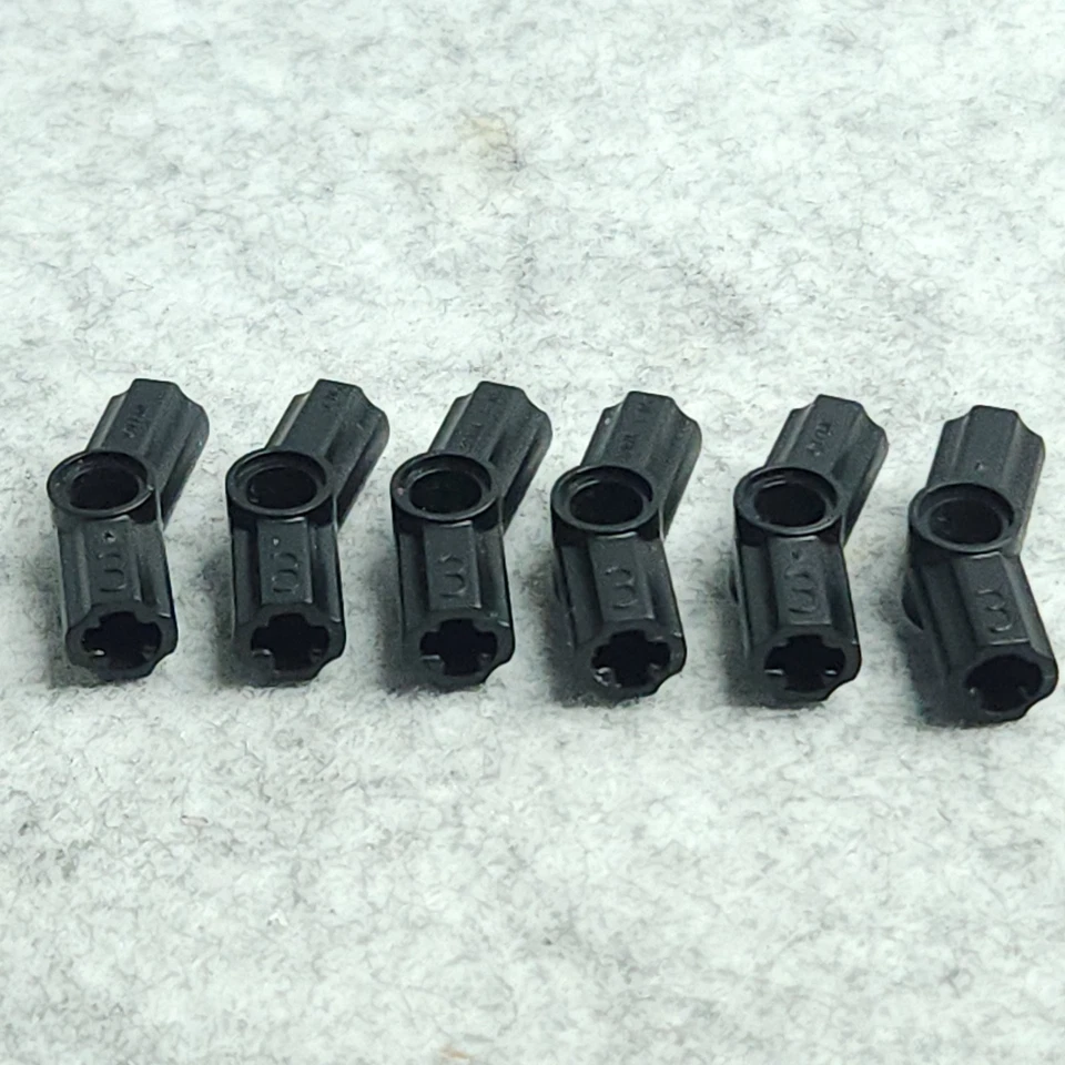 LEGO Technic Axle Pin Connector Angled Number 3 32016 Black Lot of 6 Used - Image 3 of 4