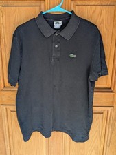 Lacoste Black Men's Polo Shirt Short Sleeve Cotton Solid Logo Button
