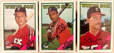 3 signed autographed White Sox 1988 Topps cards Bill Long Ken Williams Pat Keedy