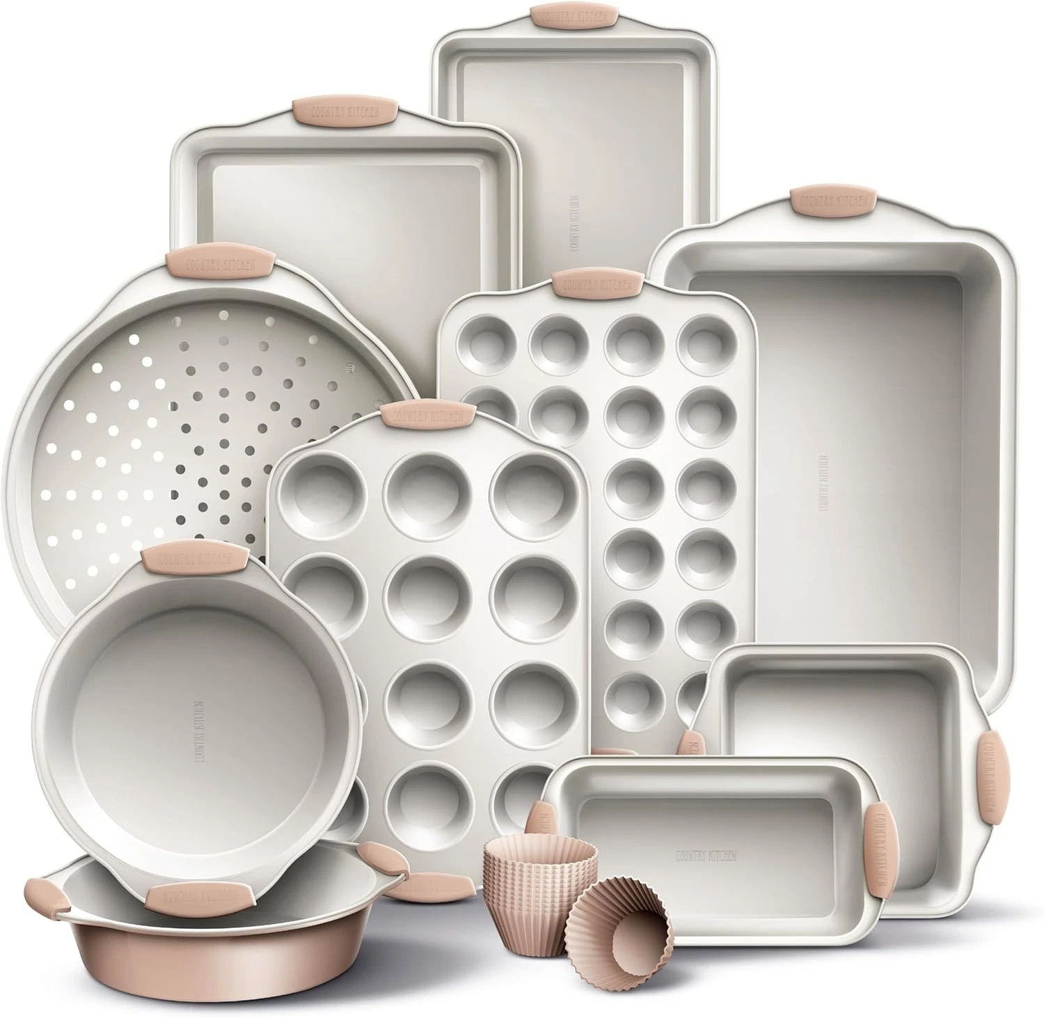 Bakeware Set Nonstick Stackable 22 Piece Baking Essentials Including Silicone