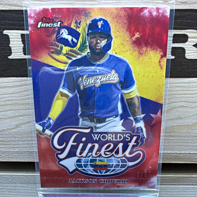 Topps Finest 2026 World’s Finest #WF-26 Jackson Chourio Venezuela Red # 2/5