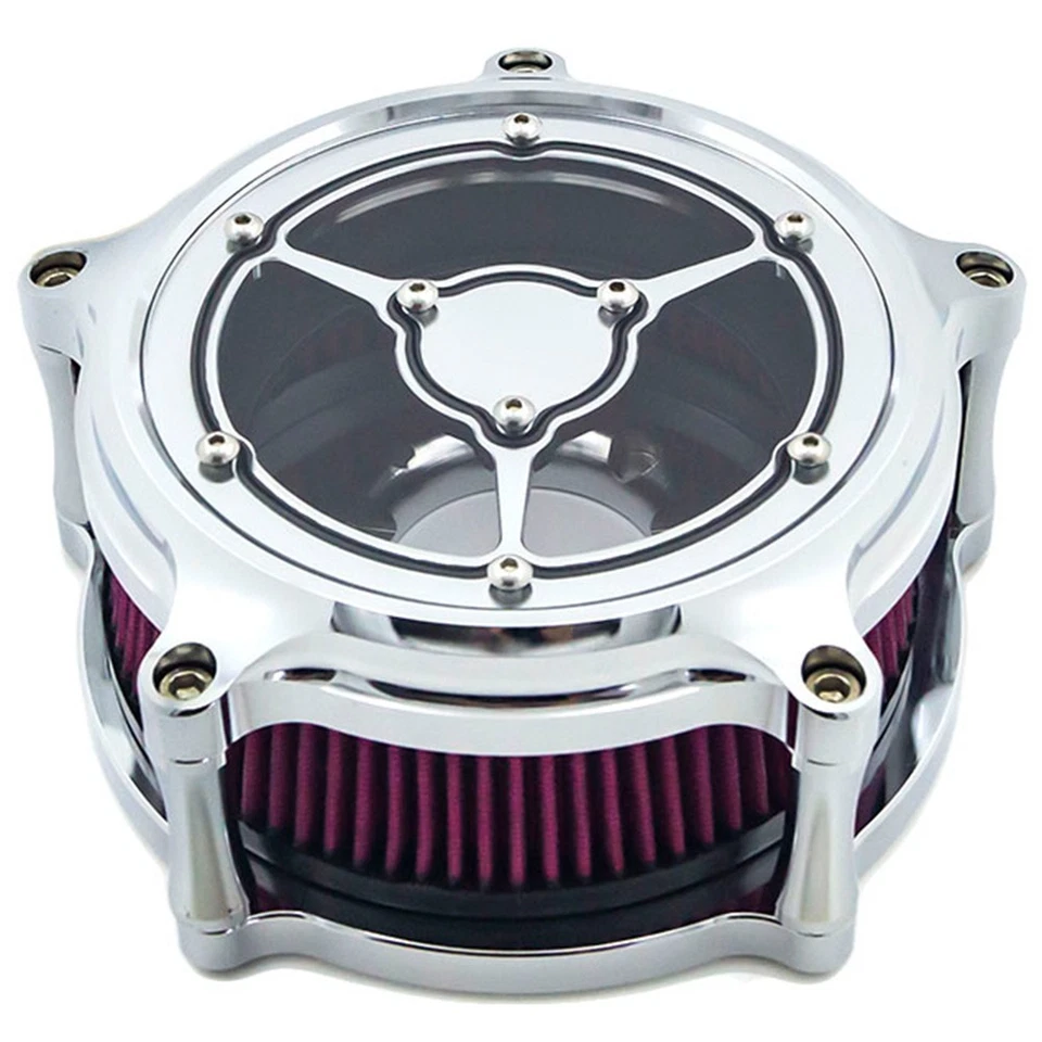 See Through Air Cleaner Intake Filter for Harley Dyna Softail Touring Fitment-B Foto 3 de 4
