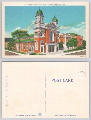 Postcard St. Peters Cathedral and Rectory, Scranton Pennsylvania  O-11