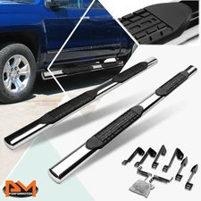 For 99-14 Chevy Silverado Crew Cab 4" Side Step Nerf Bar Running Board Chrome