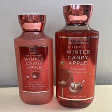 BATH BODY WORKS WINTER CANDY APPLE BODY Lotion Body Wash Set